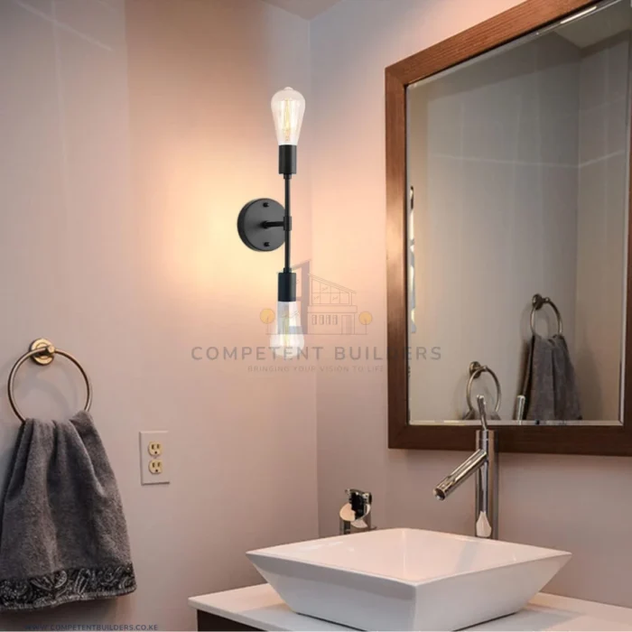 Black Metal Wall Sconce Light With Bulbs - Image 4