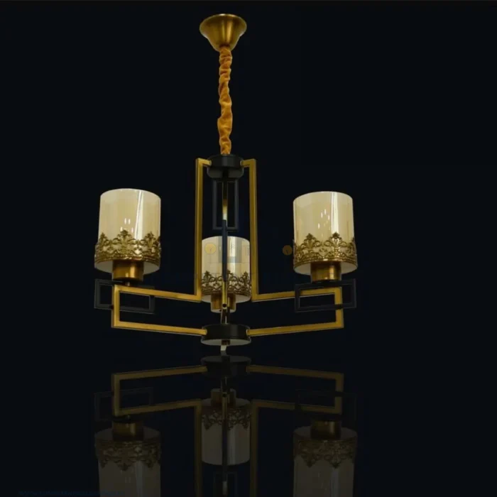 Classic Brass 5 Arm Ceiling Hanging Chandelier - Image 2