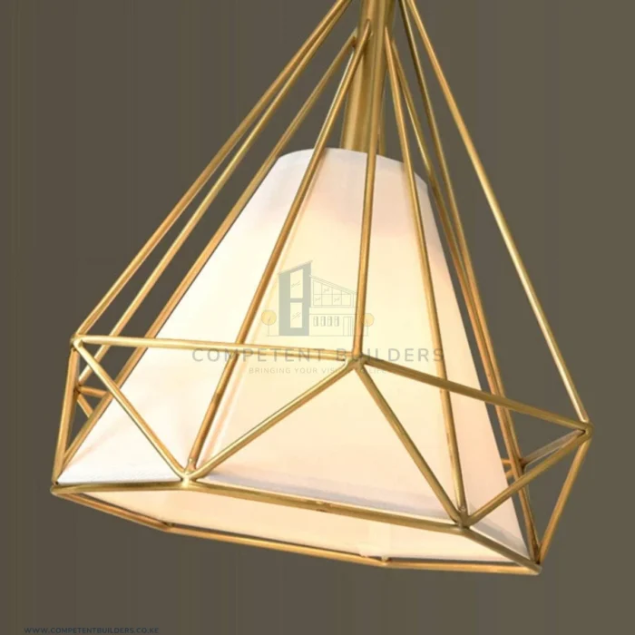 Diamond Wrought Iron Pendant Chandelier Lights - Gold - Image 3