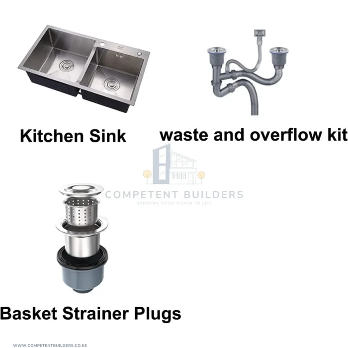 Double Bowl Top Mount Kitchen Sink (800*450) With Soap Dispenser - Gun Grey - Image 4