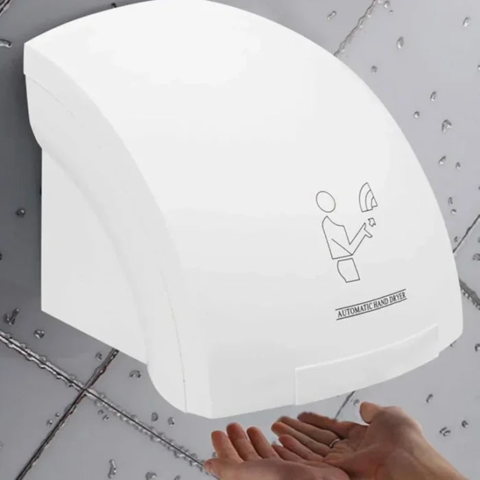 Hand Dryer – ABS White Plastic Low Noise (220V) - Image 3