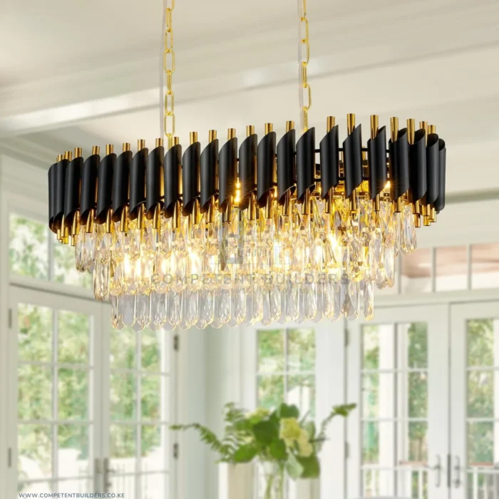 Modern Black Gold Ceiling Chandelier Light - Image 2