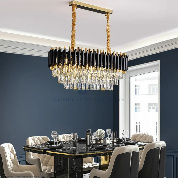 Modern Black Gold Ceiling Chandelier Light - Image 3