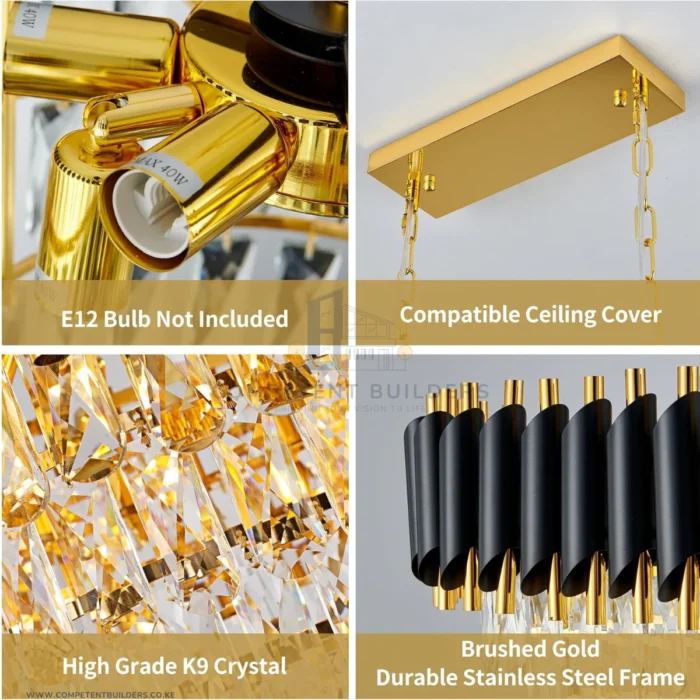 Modern Black Gold Ceiling Chandelier Light - Image 6