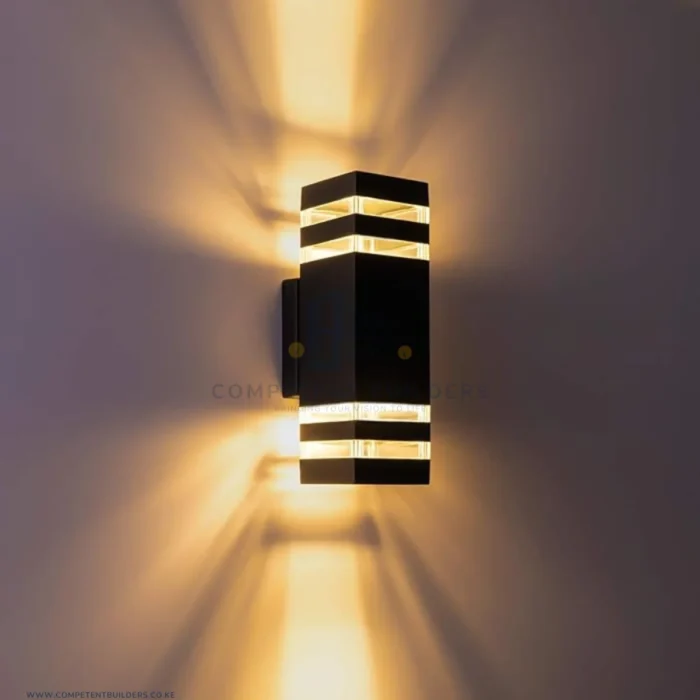 Modern Black Upper and Lower Outdoor Wall Lamp