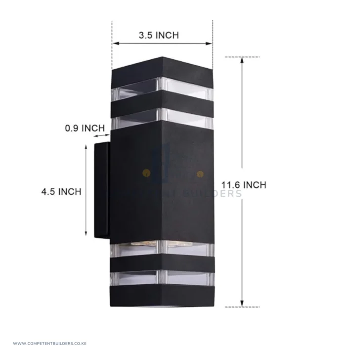 Modern Black Upper and Lower Outdoor Wall Lamp - Image 2