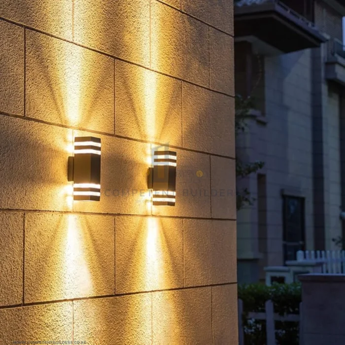 Modern Black Upper and Lower Outdoor Wall Lamp - Image 6
