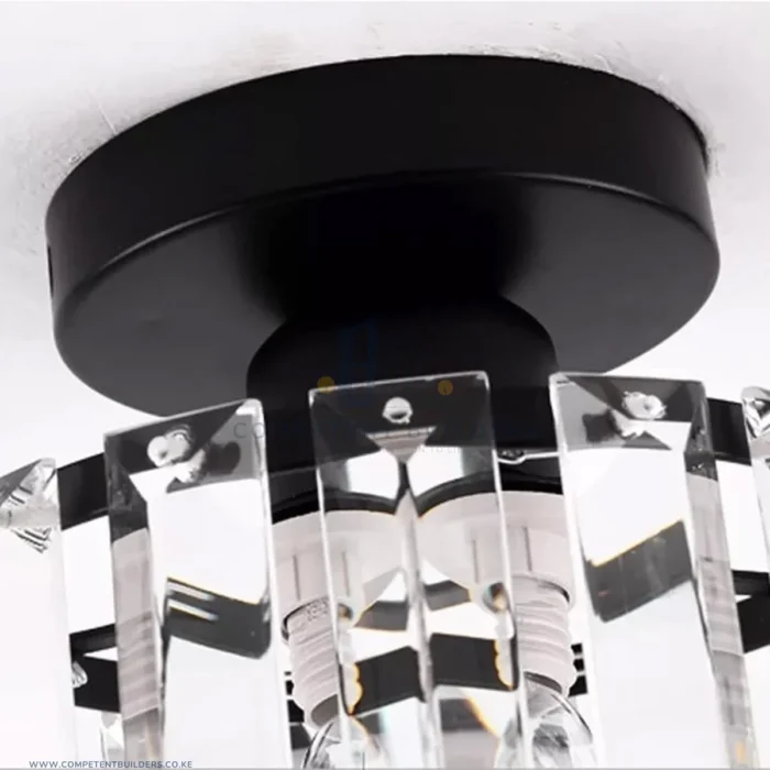 Modern Crystal Ceiling Lamp - Black - Image 4