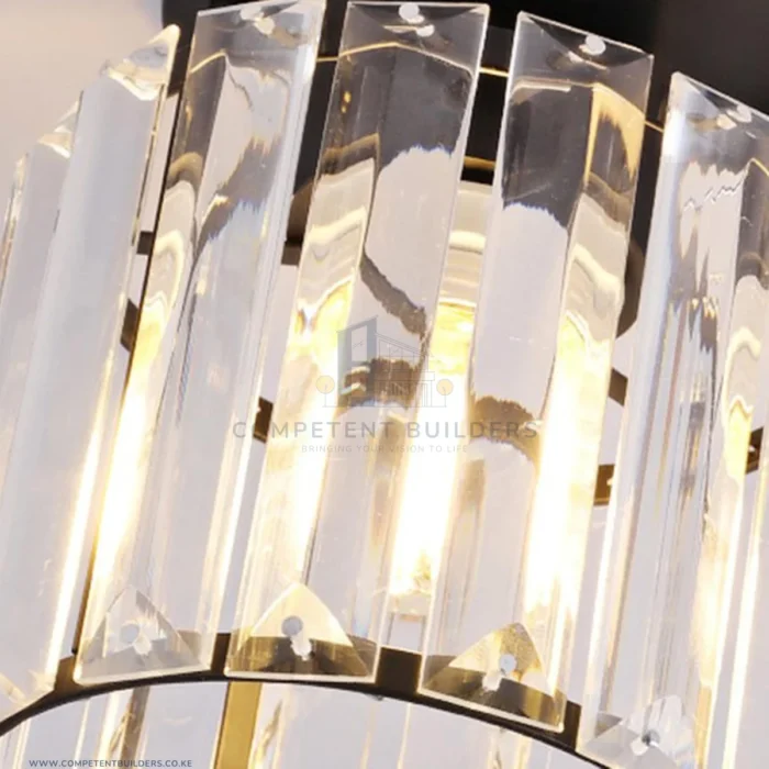 Modern Crystal Ceiling Lamp - Black - Image 6
