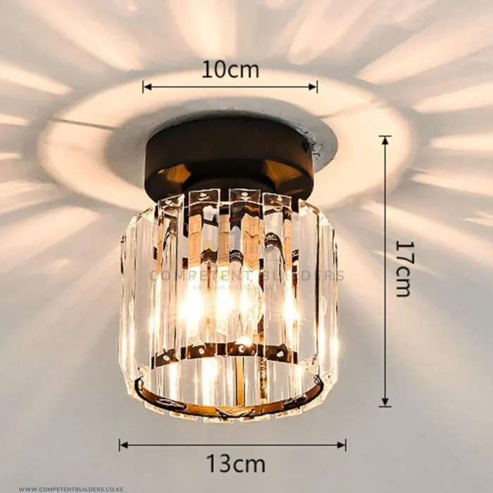 Modern Crystal Ceiling Lamp - Black - Image 7