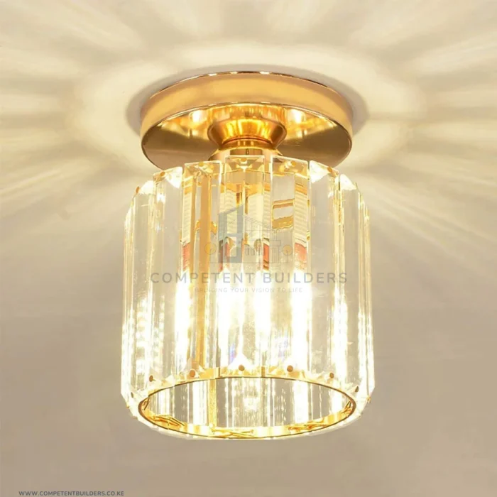Modern Crystal Ceiling Lamp - Gold