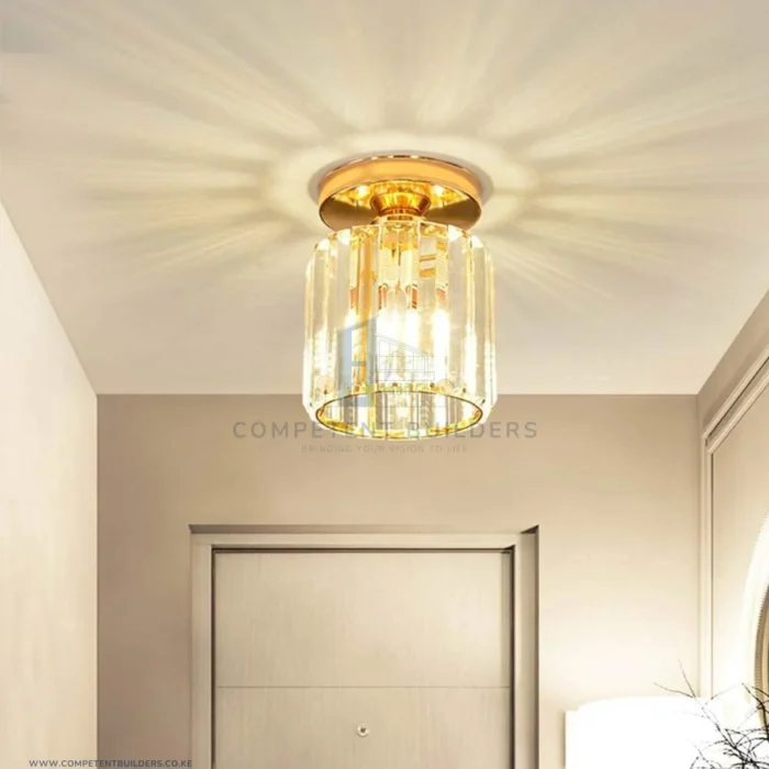 Modern Crystal Ceiling Lamp - Gold - Image 2