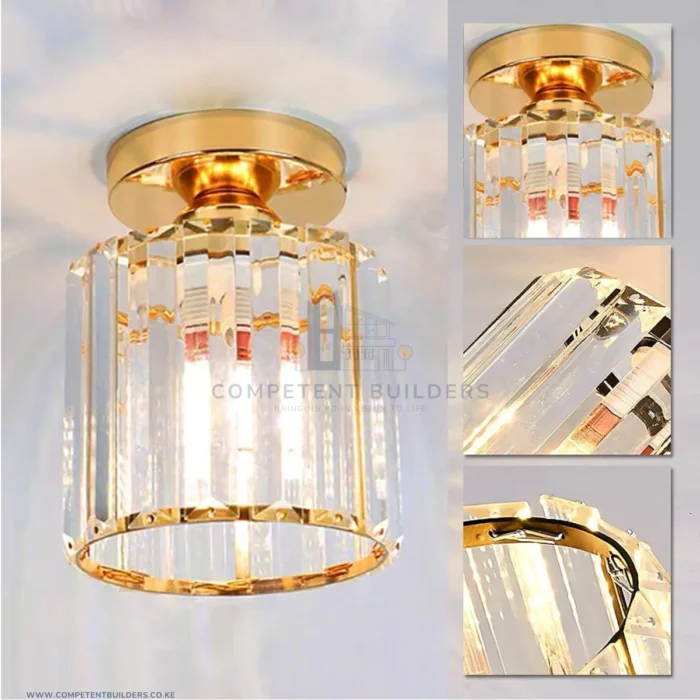 Modern Crystal Ceiling Lamp - Gold - Image 3