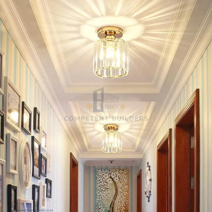 Modern Crystal Ceiling Lamp - Gold - Image 5