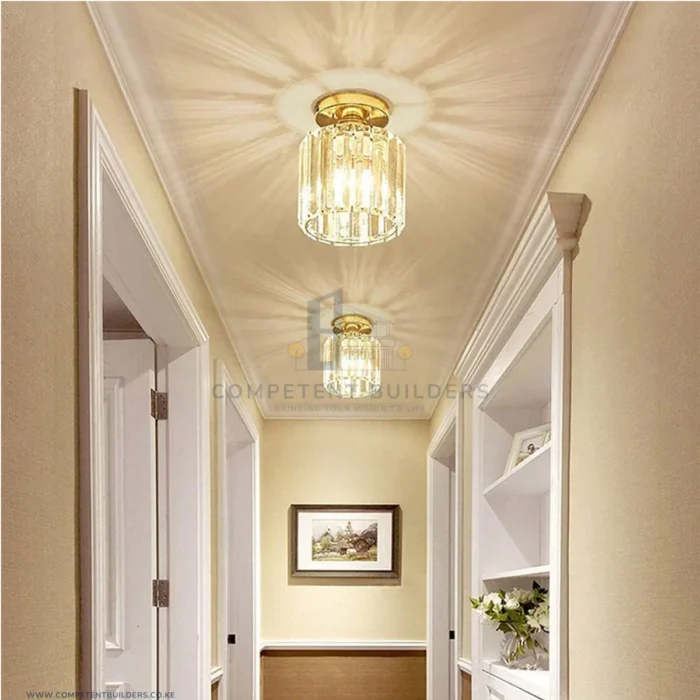 Modern Crystal Ceiling Lamp - Gold - Image 6