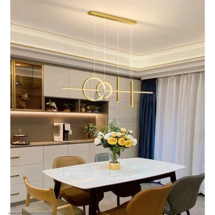 Modern Dining Table Pendant Lamp Chandelier - Gold - Image 2