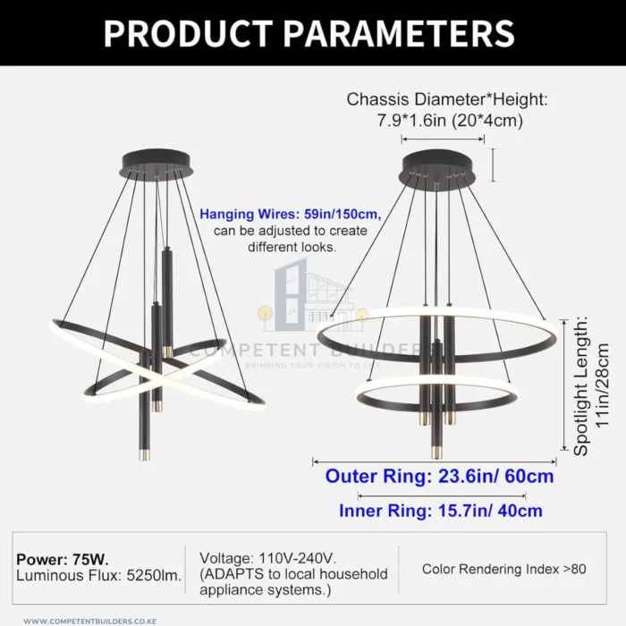 Modern Pendant Chandelier Ceiling Light - Image 7