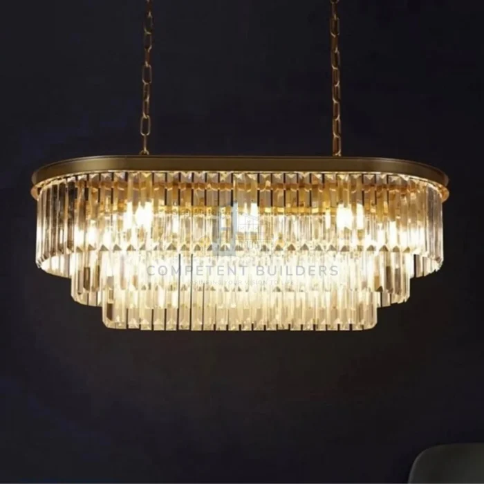 Modern Raindrop Rectangle Chandelier Ceiling Light - Image 3