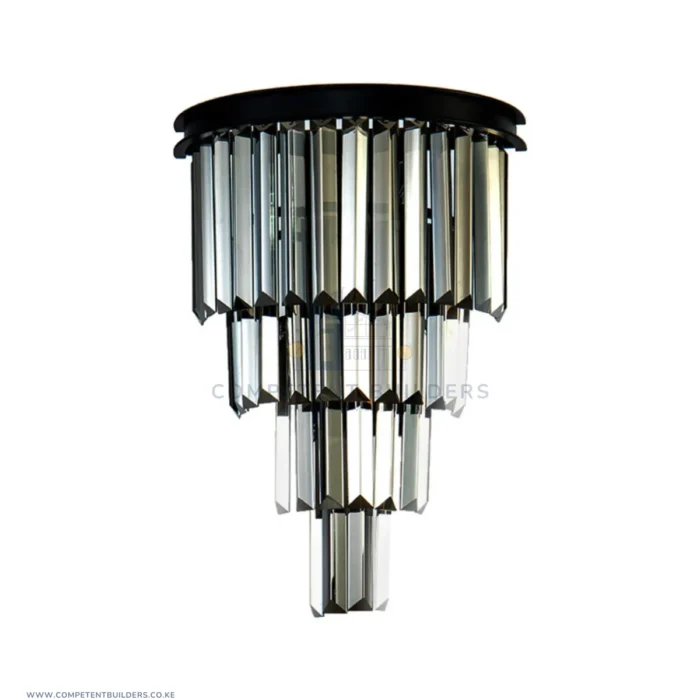 Smoky Black Gold K9 Crystal Wall Sconce Lamp - Image 2