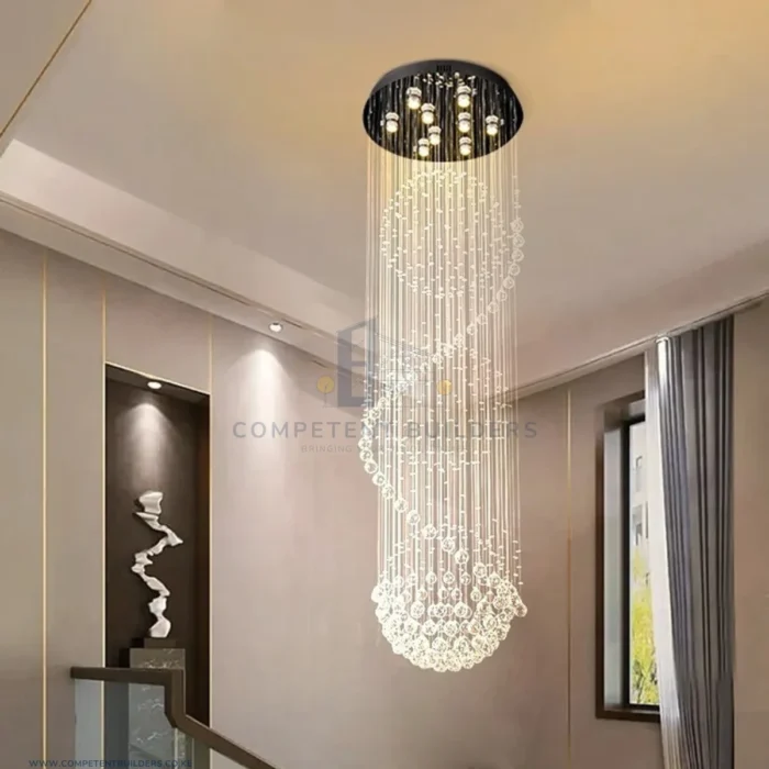 Stairwell Raindrop Crystal Chandelier - Image 3