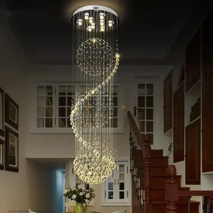 Stairwell Raindrop Crystal Chandelier - Image 4