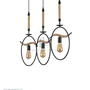 Vintage 3 Bulb Pendant Light With Free Bulbs
