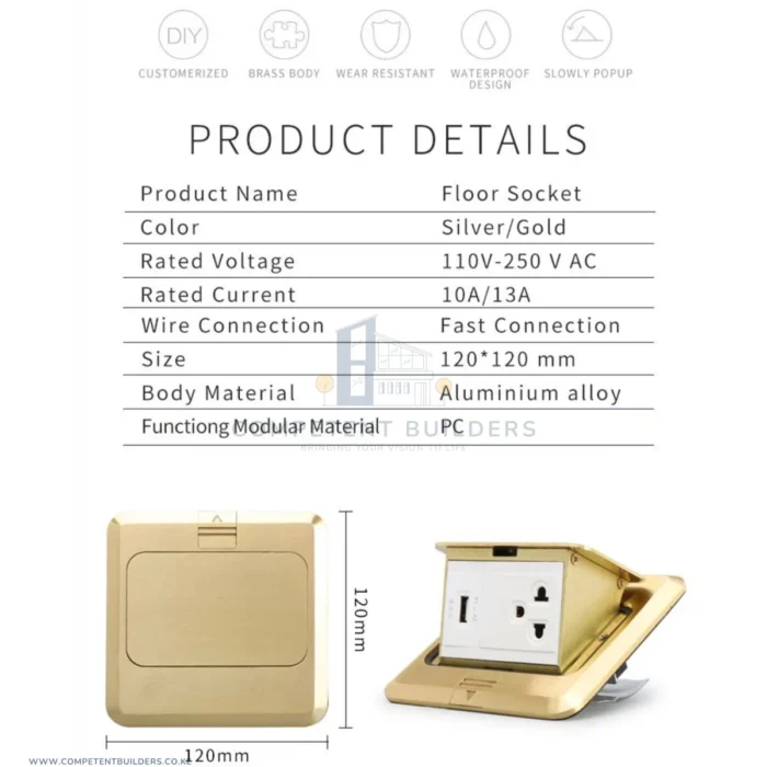 Waterproof Single Floor Socket - Image 7