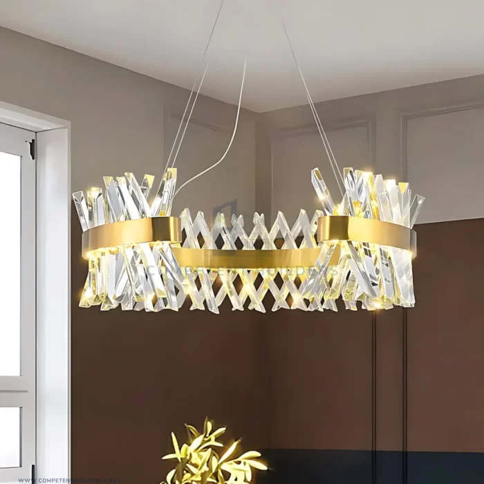 Golden Crystal LED Ceiling Chandelier - Image 2