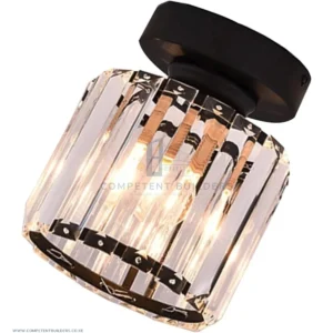 Modern Crystal Ceiling Lamp - Black