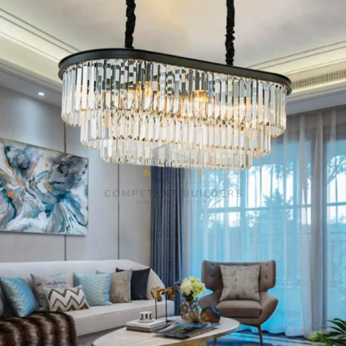 Modern Raindrop Rectangle Chandelier Ceiling Light - Image 4