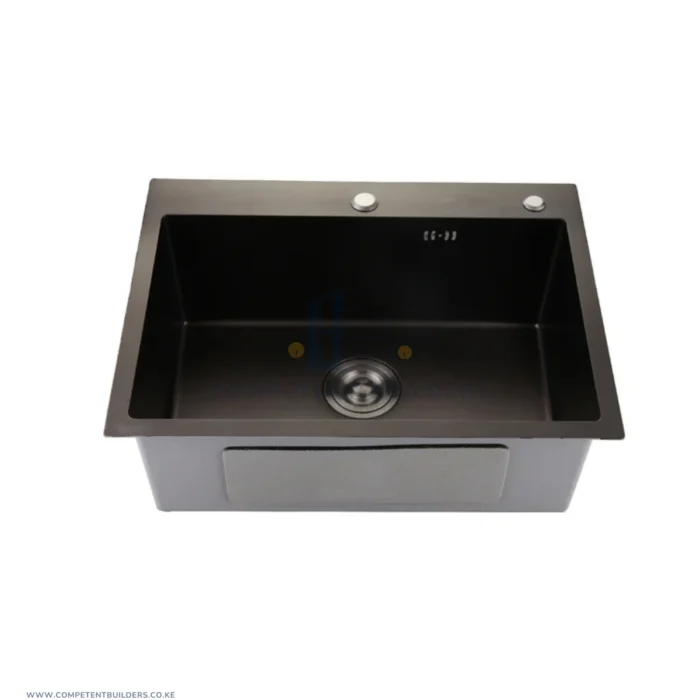 Single Bowl Stainless Steel Kitchen Sink - Black