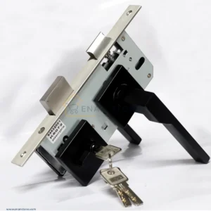 Premium Stainless Steel Door Lock – Black, Euro Standard (NL003B)