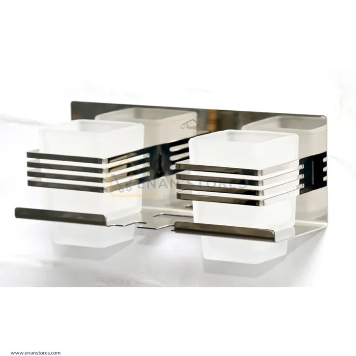 Premium Double Tumbler + Toothbrush Holder – Chrome