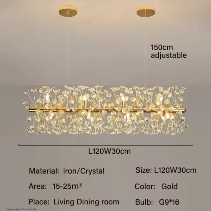 12-Light Luxury Crystal Dandelion Chandelier