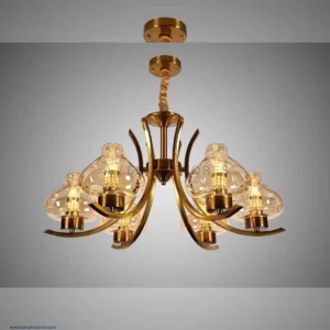 6 Arm Gold Chandelier