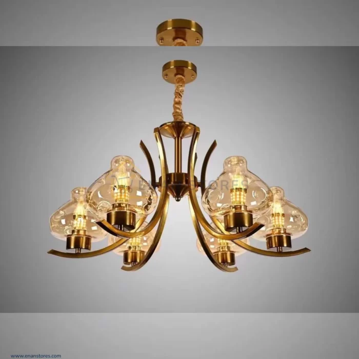 6 Arm Gold Chandelier