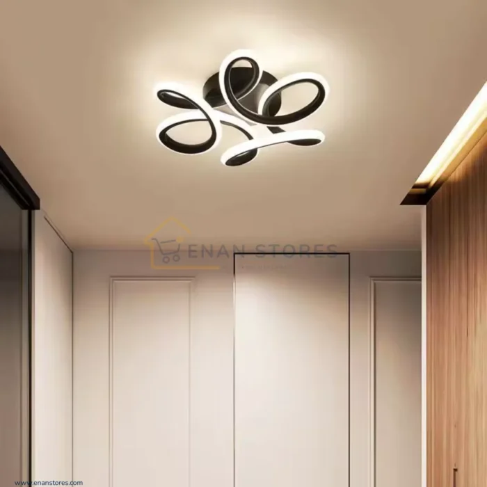 Black Flower 3-Color LED Ceiling Pendant Light