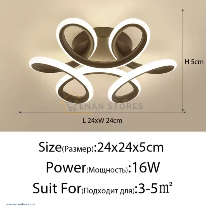 Black Flower 3-Color LED Ceiling Pendant Light